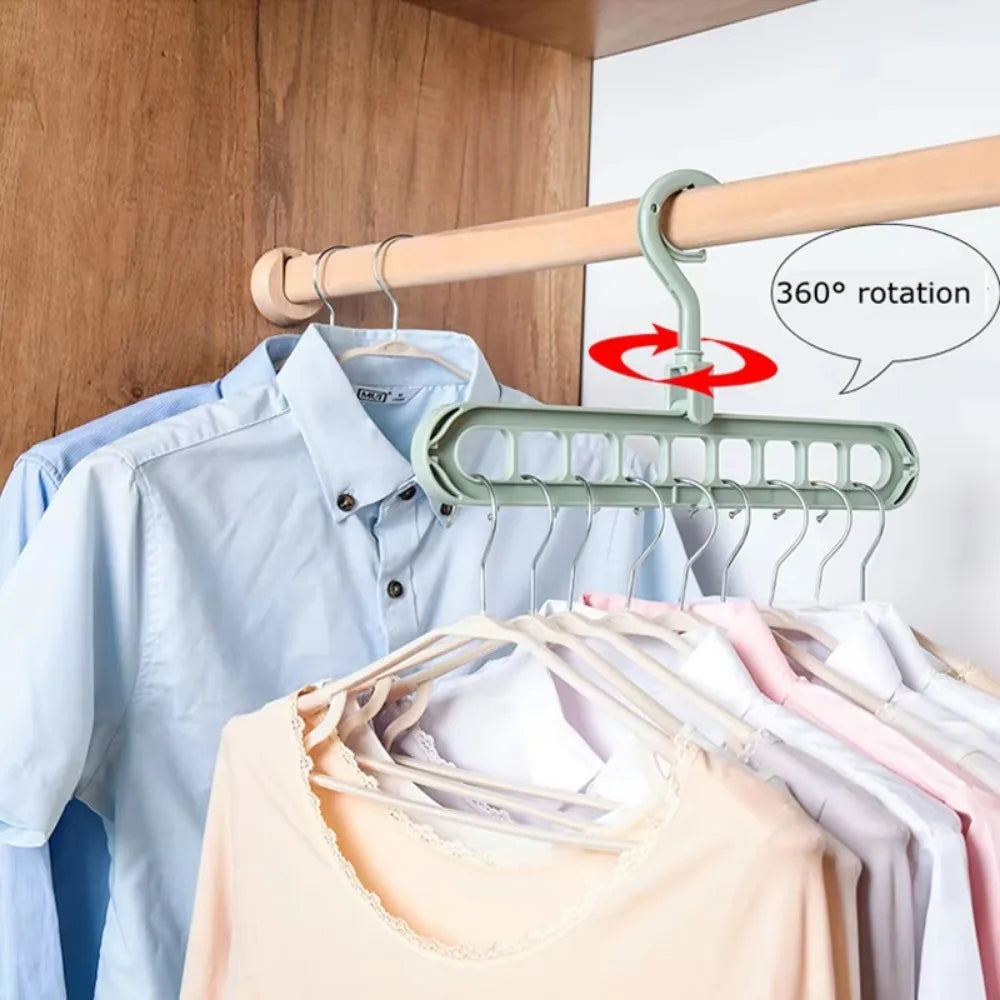 Pack 5 Perchas Organizadoras 9 Agujeros – Colgador Plegable Ahorra Espacio