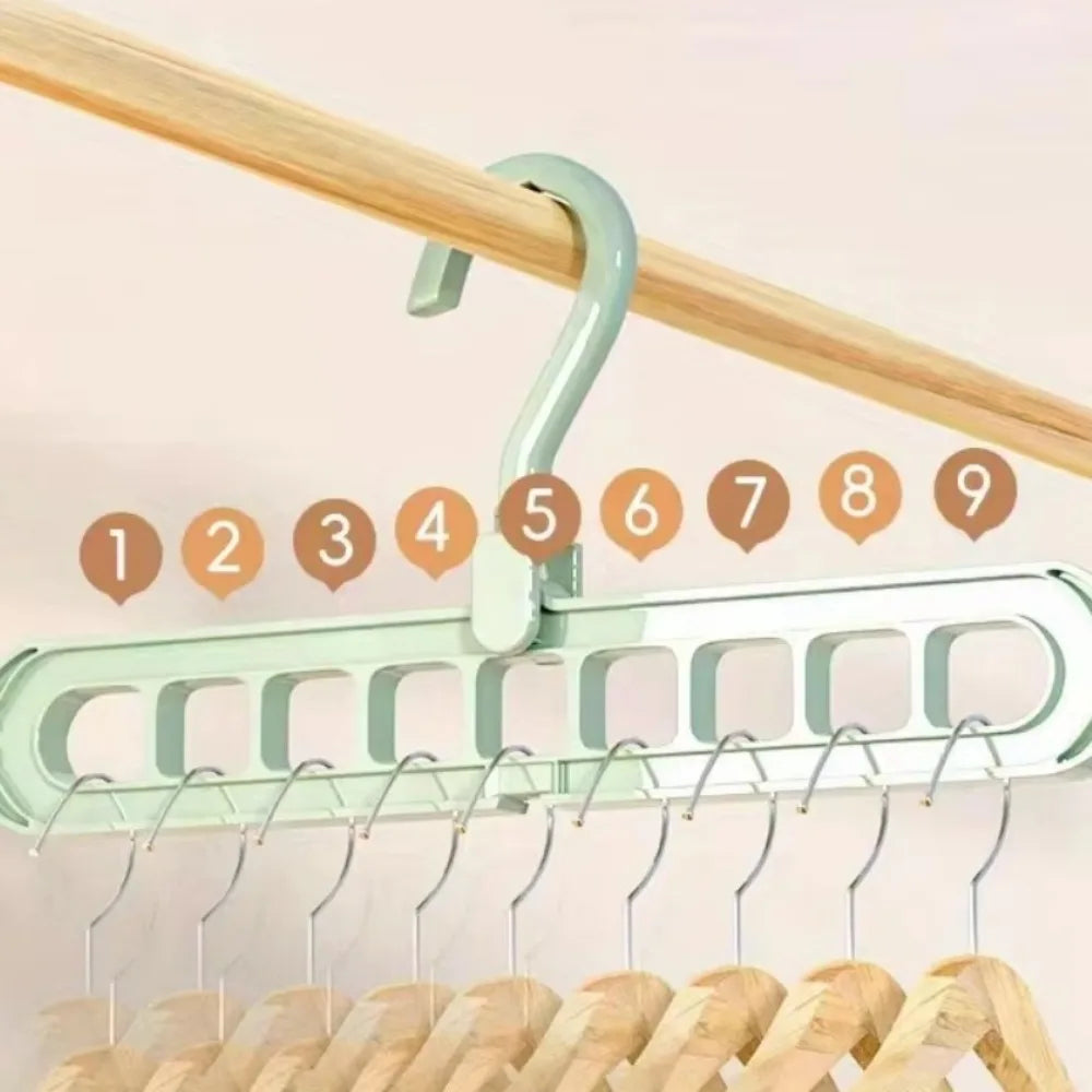 Pack 5 Perchas Organizadoras 9 Agujeros – Colgador Plegable Ahorra Espacio
